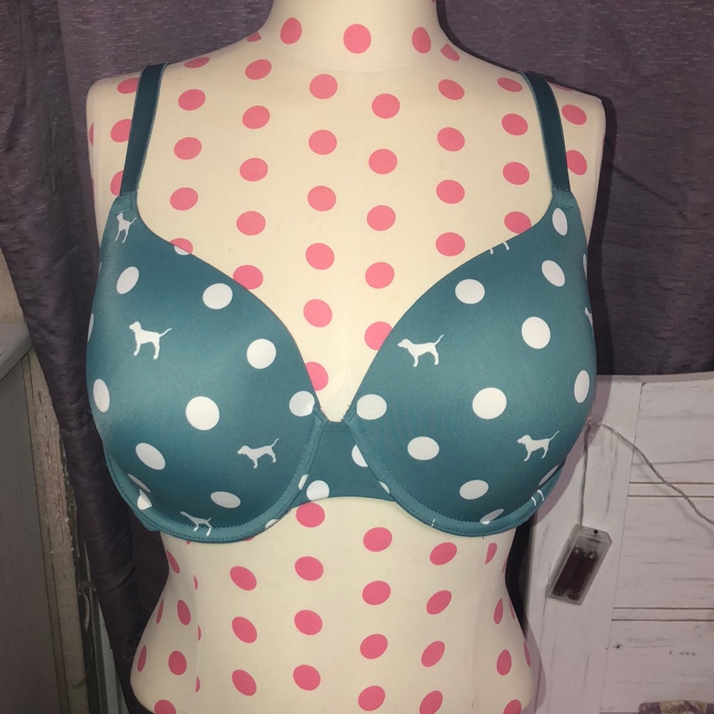 VS PINK Dog & Polka Dot Bra